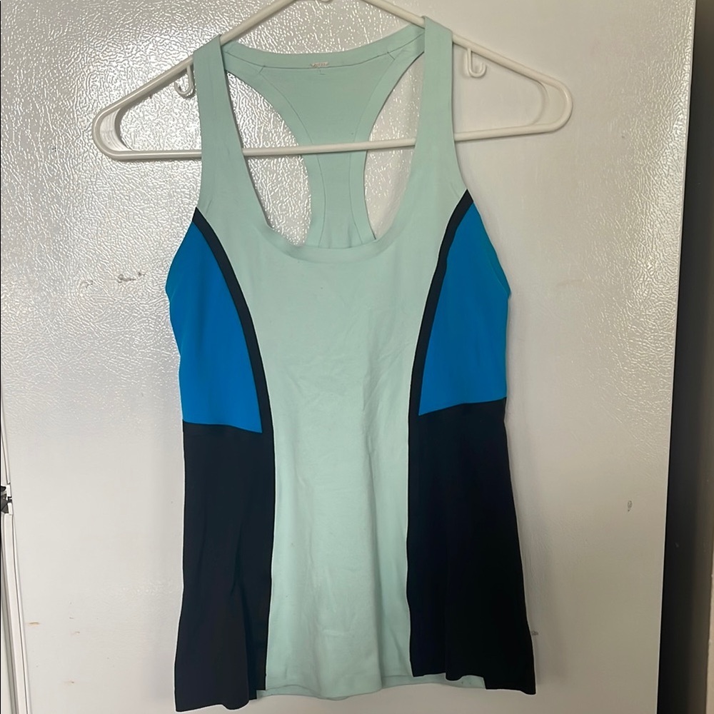 Lululemon Women's Racerback Tank Top - Blue and‎ Black No Size Tag